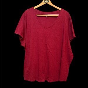 Old Navy Everywear V-Neck Relaxed Short Sleeve Tee 4X Plus Wine Color